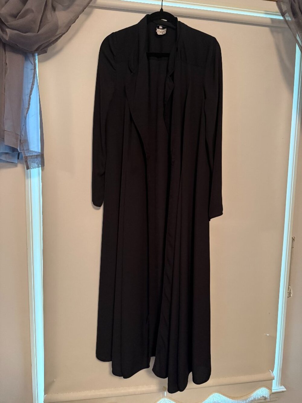 Vintage Giorgio Armani Black Floor-Length Evening Duster Coat